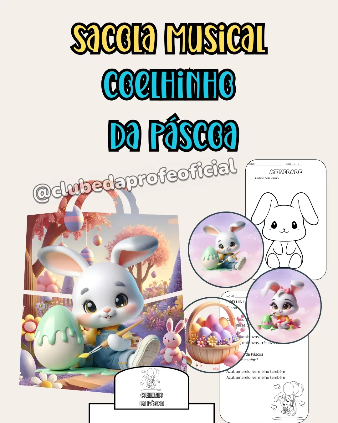 Sacola Musical Coelhinho da Páscoa