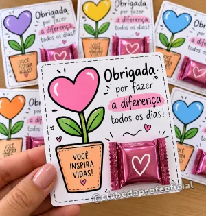 Cartão Dia do Professor Você Inspira Vidas