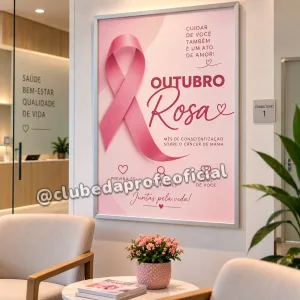 Cartaz Outubro Rosa Clean