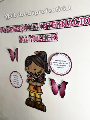 Painel Dia da Mulher e Moldura para Foto