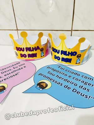 Coroa e Placas Sou Filho do Rei
