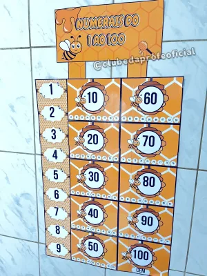 Tabela Numérica de 1 a 100 Tema Abelha - foto 2 de 5