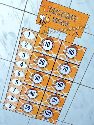 Tabela Numérica de 1 a 100 Tema Abelha - foto 4 de 5