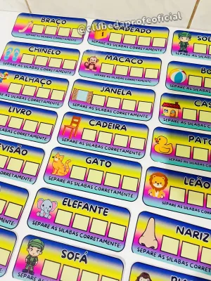 Cards Separe as Sílabas
