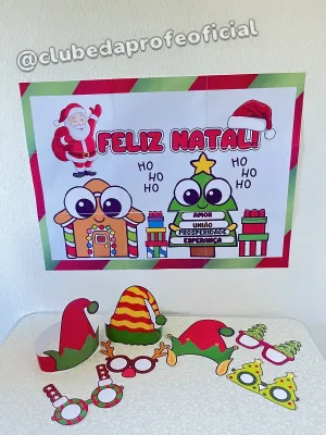 Painel de Natal com Óculos e Gorros - foto 1 de 7