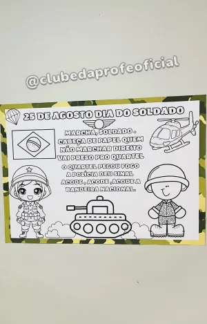 Painel Dia do Soldado para Colorir - foto 5 de 7