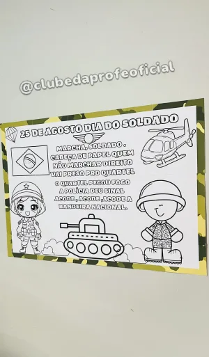 Painel Dia do Soldado para Colorir