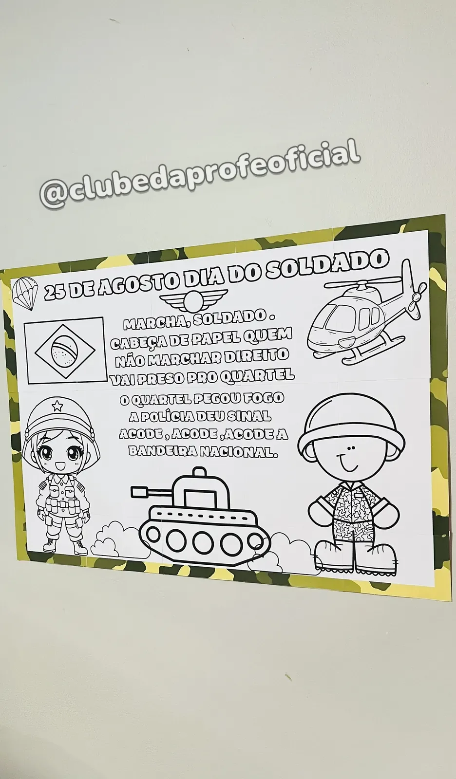 Painel Dia do Soldado para Colorir - foto 1 de 7