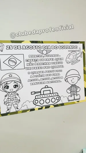 Painel Dia do Soldado para Colorir - foto 7 de 7