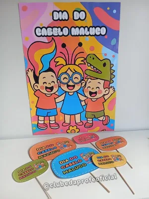 Painel e Plaquinhas: Dia do Cabelo Maluco