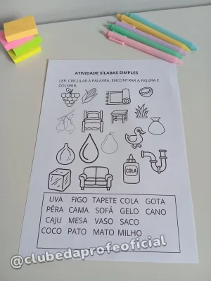 Atividade de Sílabas Simples - foto 4 de 10