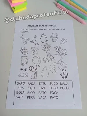 Atividade de Sílabas Simples - foto 5 de 10