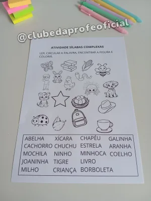 Atividades de Sílabas Complexas - foto 1 de 8