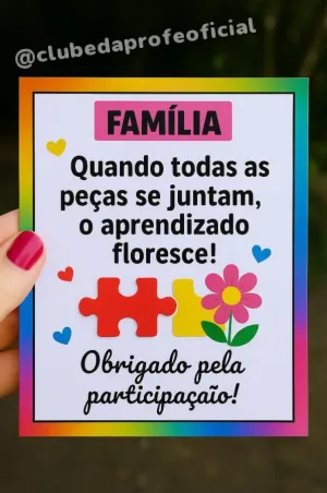 Cartões para Reunião de Pais