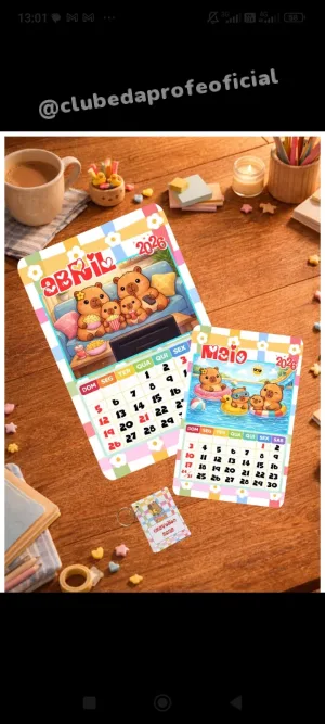 Kit Calendário Capivara 2026 com Chaveiro - foto 4 de 5