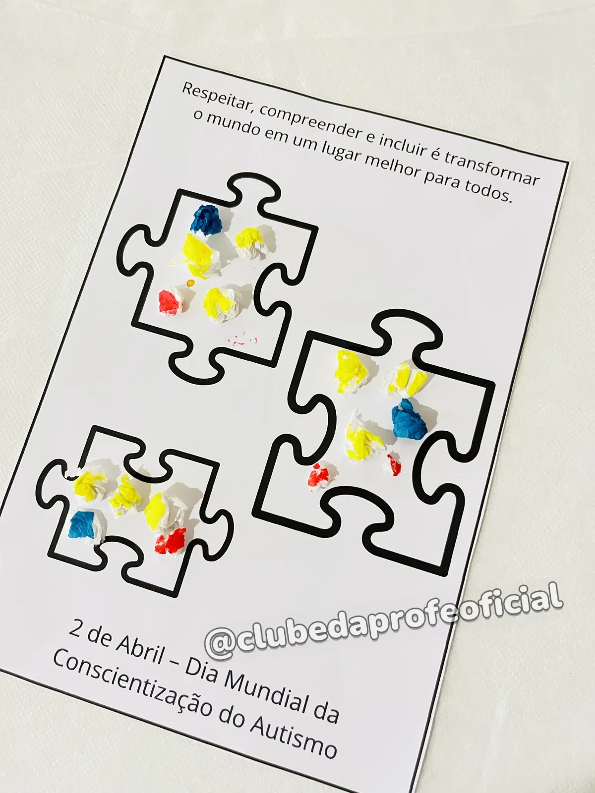 Atividade Dia do Autismo: Arte com Papel Crepom - foto 1 de 4