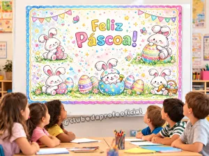 Painel Feliz Páscoa Coelhinhos - foto 2 de 3