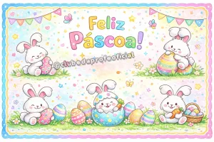 Painel Feliz Páscoa Coelhinhos - foto 3 de 3