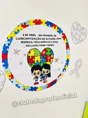 Painel Redondo do Autismo para Pintar - foto 3 de 6