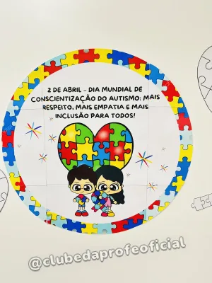 Painel Redondo do Autismo para Pintar - foto 4 de 6
