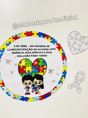 Painel Redondo do Autismo para Pintar - foto 2 de 6