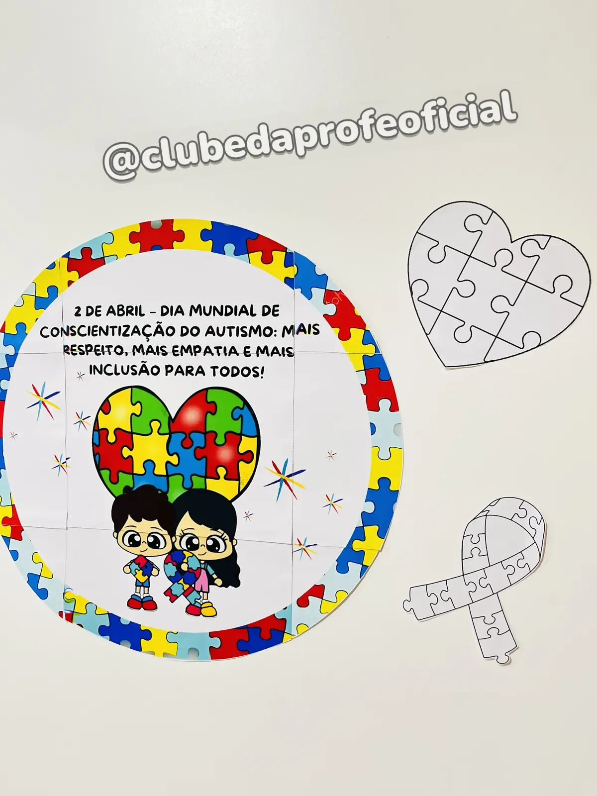 Painel Redondo do Autismo para Pintar - foto 1 de 6