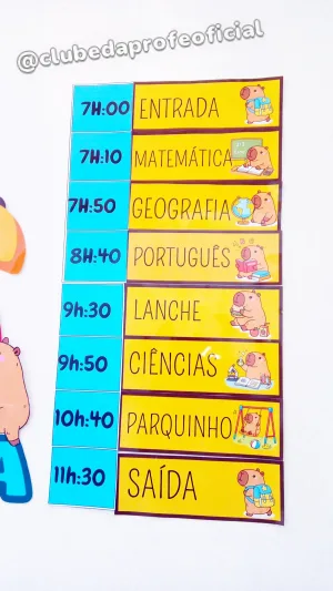 Painel de Rotina Escolar Capivara - foto 8 de 8