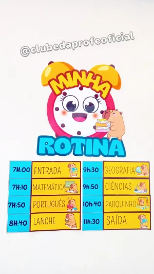 Painel de Rotina Escolar Capivara