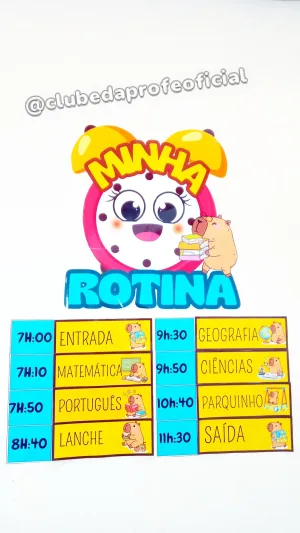 Painel de Rotina Escolar Capivara - foto 2 de 8