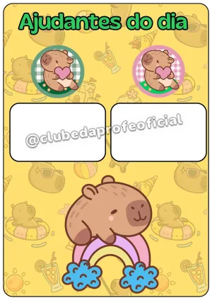 Kit Decoração e Rotina de Sala Tema Capivara - foto 9 de 16