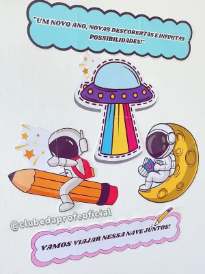 Painel Volta às Aulas Tema Astronauta
