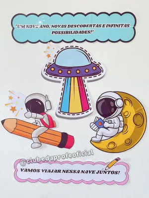Painel Volta às Aulas Tema Astronauta - foto 3 de 7