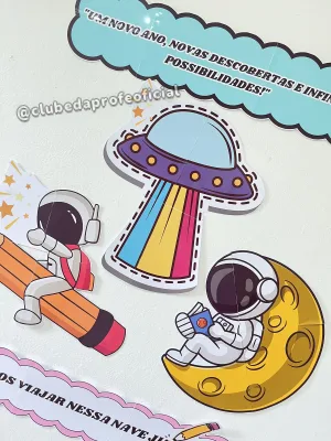 Painel Volta às Aulas Tema Astronauta - foto 4 de 7