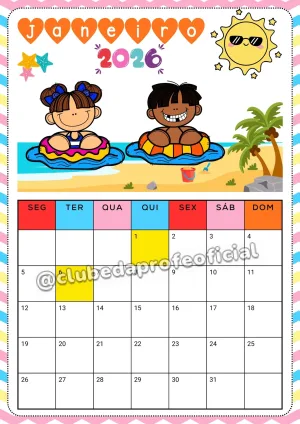 Calendário Mensal 2026
