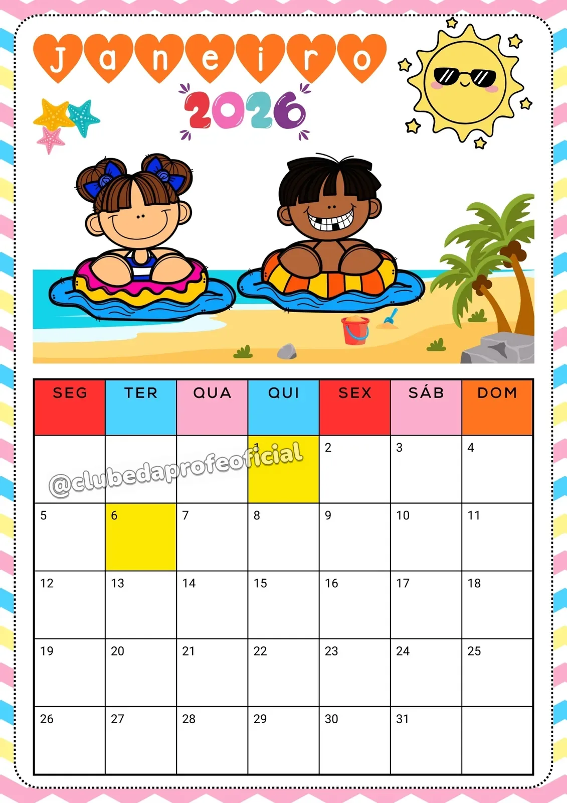 Calendário Mensal 2026 - foto 1 de 4