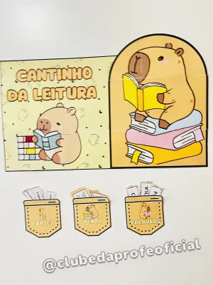 Painel Cantinho da Leitura Tema Capivaras - foto 6 de 6
