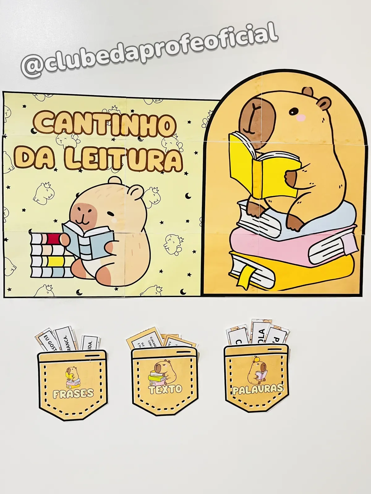 Painel Cantinho da Leitura Tema Capivaras - foto 1 de 6