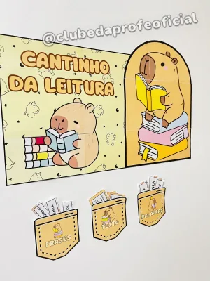 Painel Cantinho da Leitura Tema Capivaras - foto 3 de 6