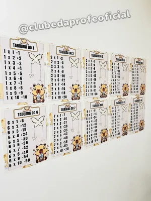 Tabuada Divertida do 1 ao 10: Tema Capivaras