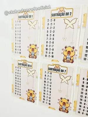Tabuada da Subtração Tema Capivara - foto 4 de 5