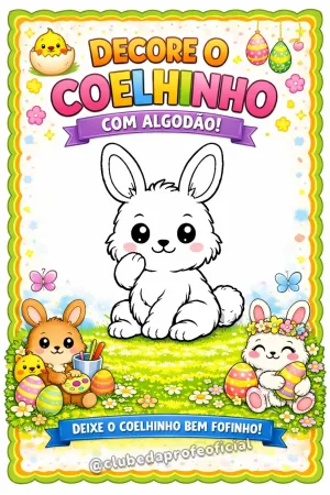 Decore o Coelhinho com Algodão
