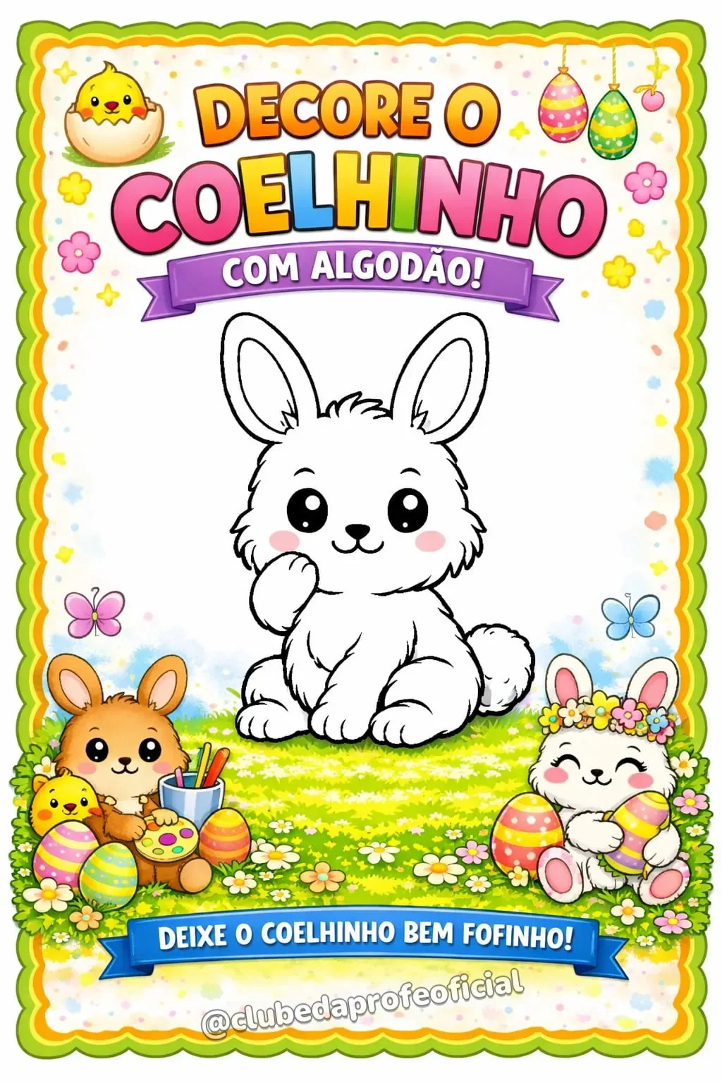 Decore o Coelhinho com Algodão - foto 1 de 4