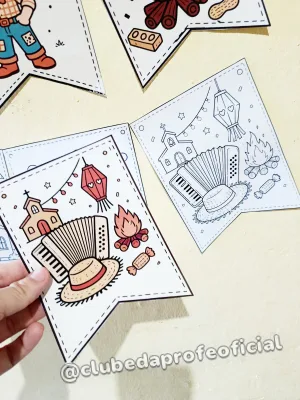 Kit Bandeirolas Juninas para Colorir - foto 2 de 9