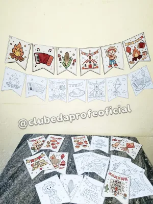 Kit Bandeirolas Juninas para Colorir - foto 3 de 9