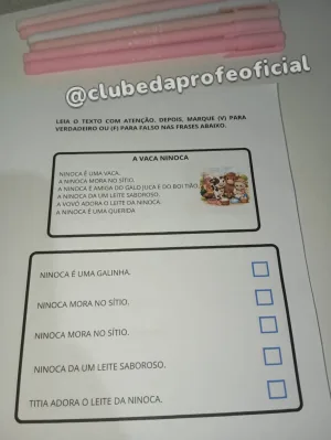 Leitura de Textos e Atividades: Verdadeiro ou Falso - foto 5 de 8